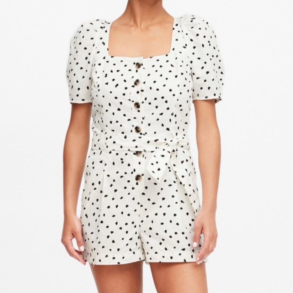 BANANA REPUBLIC, Puff Sleeve Romper